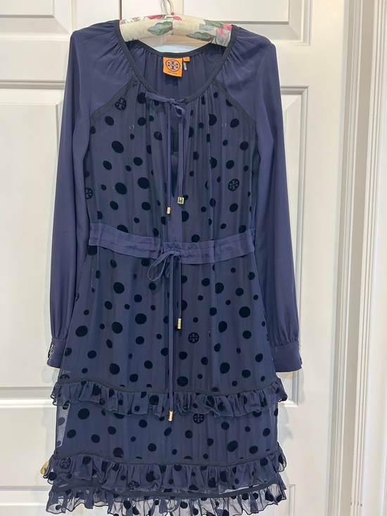Tory Burch Dresses & Skirts - Tory Burch navy dress with slip.